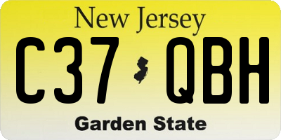NJ license plate C37QBH