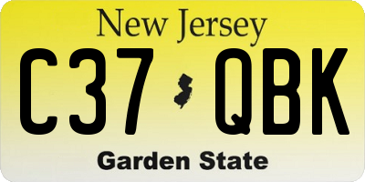 NJ license plate C37QBK