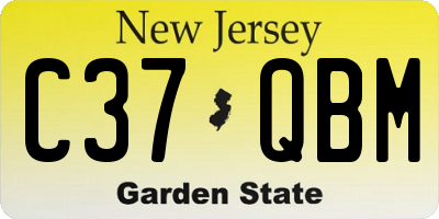 NJ license plate C37QBM