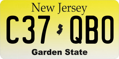 NJ license plate C37QBO