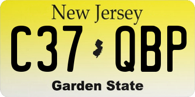 NJ license plate C37QBP