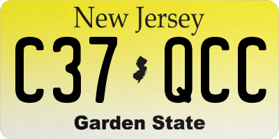 NJ license plate C37QCC