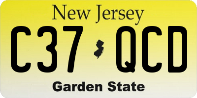 NJ license plate C37QCD