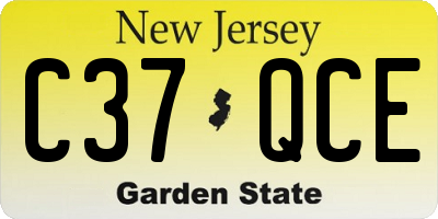 NJ license plate C37QCE