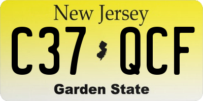 NJ license plate C37QCF