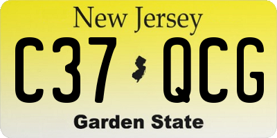 NJ license plate C37QCG