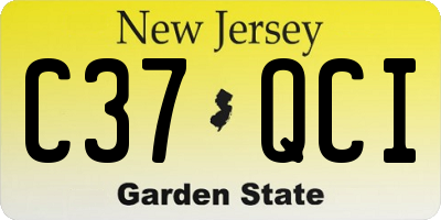 NJ license plate C37QCI