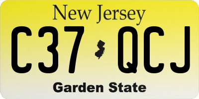 NJ license plate C37QCJ