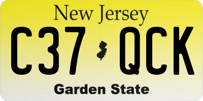 NJ license plate C37QCK