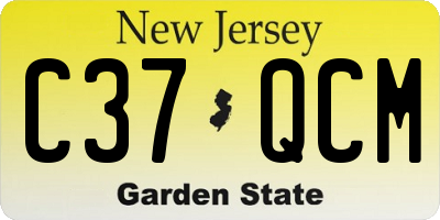NJ license plate C37QCM