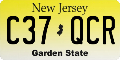 NJ license plate C37QCR