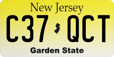 NJ license plate C37QCT