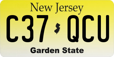 NJ license plate C37QCU