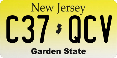 NJ license plate C37QCV