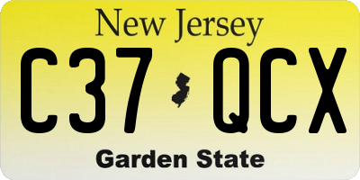 NJ license plate C37QCX