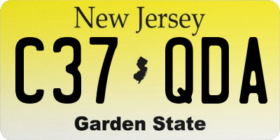 NJ license plate C37QDA