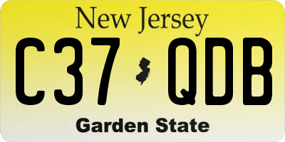 NJ license plate C37QDB