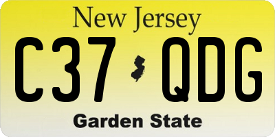 NJ license plate C37QDG