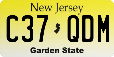 NJ license plate C37QDM