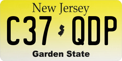 NJ license plate C37QDP