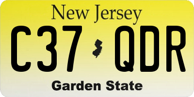NJ license plate C37QDR