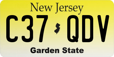 NJ license plate C37QDV