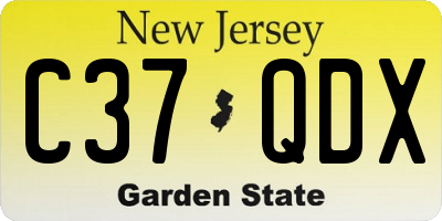 NJ license plate C37QDX