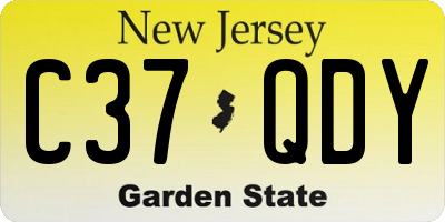 NJ license plate C37QDY
