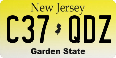 NJ license plate C37QDZ