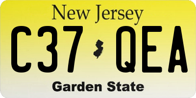 NJ license plate C37QEA