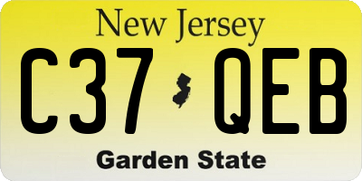 NJ license plate C37QEB