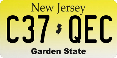 NJ license plate C37QEC