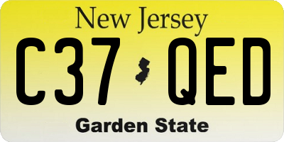 NJ license plate C37QED