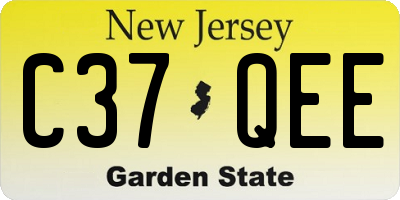 NJ license plate C37QEE