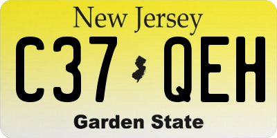 NJ license plate C37QEH