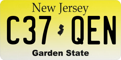 NJ license plate C37QEN