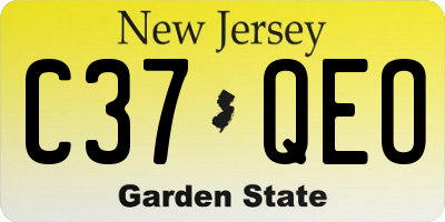NJ license plate C37QEO