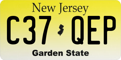 NJ license plate C37QEP