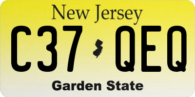 NJ license plate C37QEQ