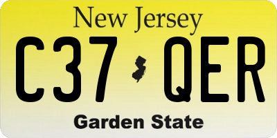 NJ license plate C37QER