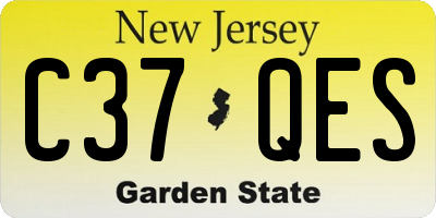 NJ license plate C37QES