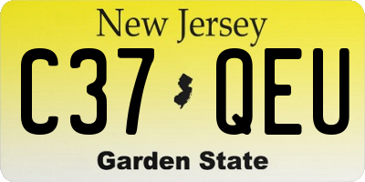 NJ license plate C37QEU