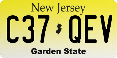 NJ license plate C37QEV