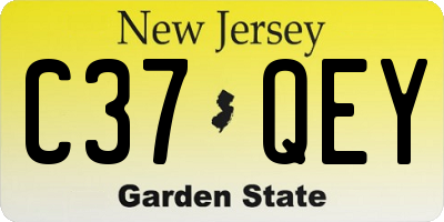 NJ license plate C37QEY