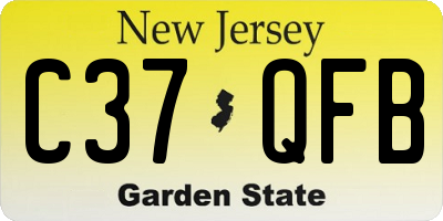 NJ license plate C37QFB