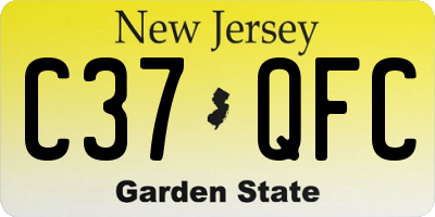 NJ license plate C37QFC