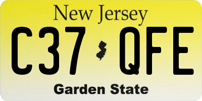 NJ license plate C37QFE