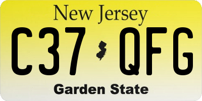 NJ license plate C37QFG
