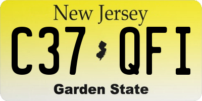 NJ license plate C37QFI