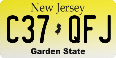 NJ license plate C37QFJ